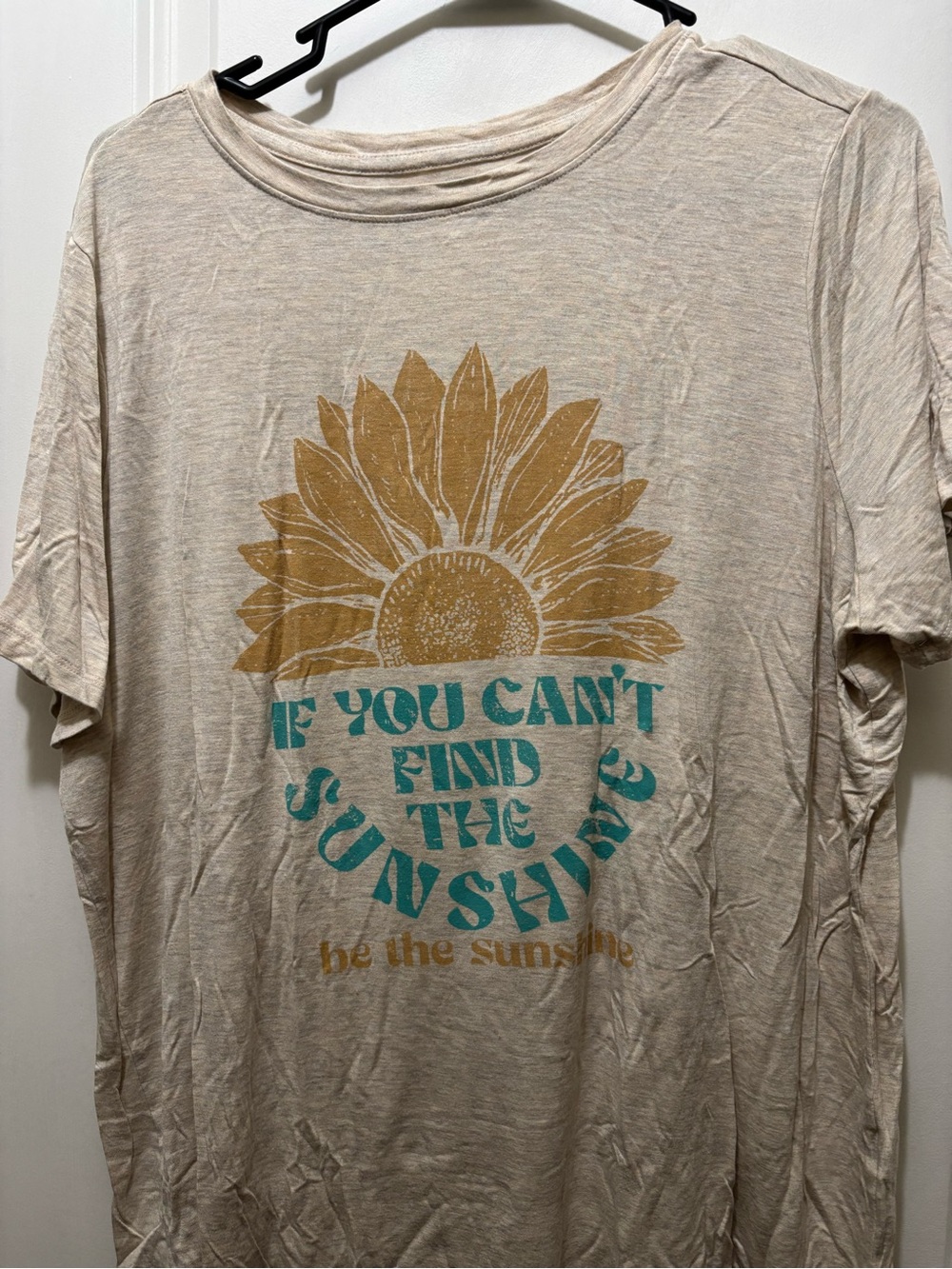 Maurice’s Be the Sunshine Graphic Tee - Beige with Mustard Sun & Teal Text